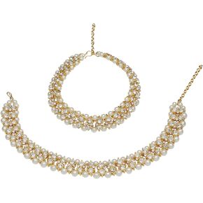 Efulgenz Indian Bridal Anklet Bollywood Crystal Faux Pearl Wedding Bridal Jhanjara Anklet Pair Bells Bracelet Payal Foot Jewelry for Women