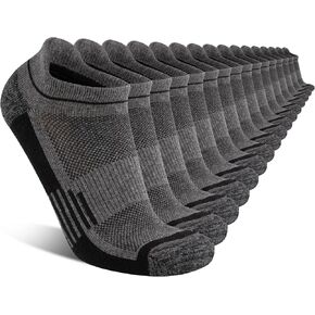 COOVAN Mens Cotton Ankle Athletic Socks 8 Pack Cushiond Breathable Low Cut Anti-Blister Tab Sport Sock 8 Pairs