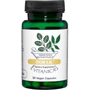 Vitanica Ovum A.M. - Egg Quality Support with Vitamin D3, Alpha Lipoic Acid & CoQ10 - Works Best with Ovum P.M. - Herbal Dietary Supplements - Lady - 30 Vegan Caps