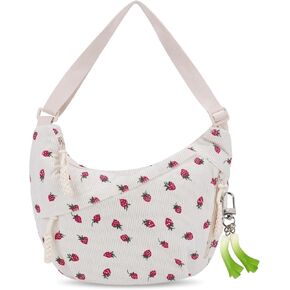 Nylon Hobo Crescent Crossbody Bag for Women,Dumpling Bag Moon Shoulder Bag
