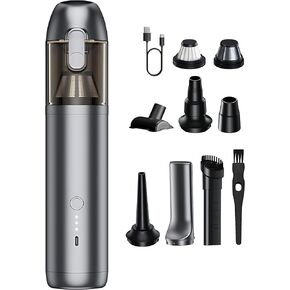 Car Vacuum, with 16000PA High Power, 4 in 1 Portable Mini Vacuum, 30 Mins Runtime Type-C Charger Ultra Lightweight Vacuum Cleaners for Home, CAR, Keyboard Cleaning, Gray