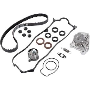 Timing Belt Kit with Water Pump Compatible with Honda Civic DX LX EX HX GX 1.7L L4 16V 2001-2005 Replace# TB312K1, TCK312, 95312K1, GTK0312, TBK220