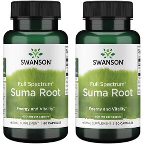 Swanson Full Spectrum Suma Root 400 mg 60 Caps (2 Pack)
