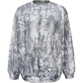 Men's Camo Crewneck Sweatshirt Long Sleeve Allover Print Casual Pullover Tops Streetwear