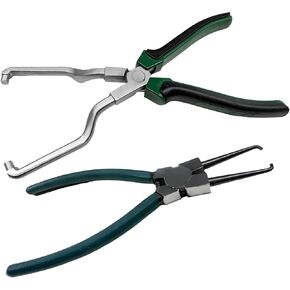 2PCS 9 Inch Electrical Disconnect Pliers, Fuel Filter Caliper Long Spark Plug Disassembly Pliers, Quick Disconnect Petrol Clip Pipe Removal Tool for Car Maintenance & Repair