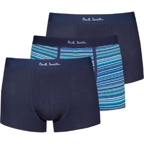Paul Smith Ps Men's Organic-Cotton Blue 'Signature Stripe' Mix Boxer Briefs Three Pack