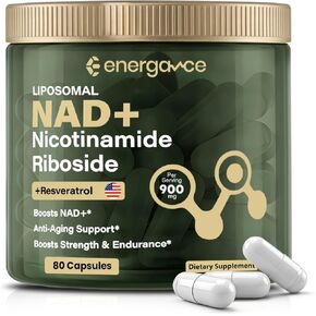 مكملات NAD+ المميزة للطاقة الخلوية والشيخوخة الصحية - تدعم الوظيفة الإدراكية والحيوية وصحة المناعة - 80 كبسولات نباتية