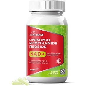 NAD+ Supplement NMN Alternative - Liposomal Nicotinamide Riboside with Resveratrol & Quercetin for Anti Aging Cell Regeneration Energy Focus for Men Women