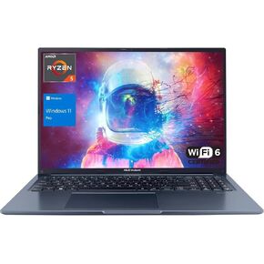 اسس لابتوب فيفو بوك 15 بشاشة 15.6 انش ومعالج AMD رايزن 5 4600H ووحدة معالجة رسومات AMD راديون وذاكرة RAM 8GB وSSD 256GB وويندوز 11 هوم، ازرق هادئ، M1502IA-AS51