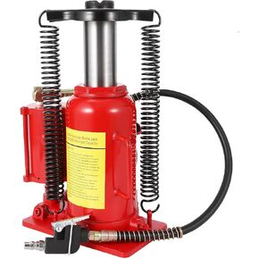 12 Ton Air Hydraulic Bottle Jack - Heavy Duty Dual Power Pneumatic/Manual Car Lift for Trucks & SUVs - Low Profile 9.8"-19.5" Lift Range, All Welded Leakproof Design with Safety Valve