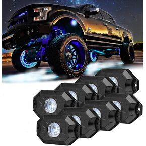 8 pc White Heavy Duty Rock Lights Undercarriage, Bed Light,Exterior Interior,Boat,RZR,pods