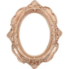 LOGOFUN Antique Picture Frame Vintage Photo Frame Refrigerator Magnet Small Resin Frame or Home Wall Decor - Gold Elliptical 4.7 * 3.9IN