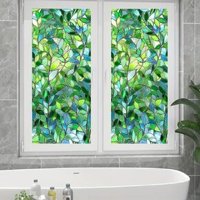 Stained Glass Window Film Purple Butterfly Window Cover Privacy Film Static Cling Window Sticker 17.7x39.3 inch Anti-UV Sun Blocke Home Decoration Room Office Glass Partitions
