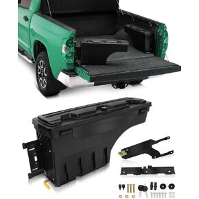 SCITOO Truck Bed Storage Tool Box Fit 180° Rotating Tool Box Fit For Ford F-250 F-350 F-450 Super Duty 2017-2022 Left Side Waterproof Black