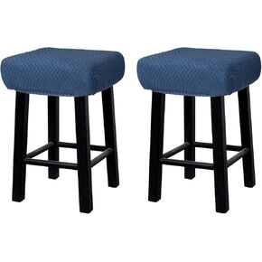uxcell 2pcs Stool Covers Rectangle, Bar Stool Covers Saddle Seat Cover for Wooden Metal Bench Chair Navy Blue