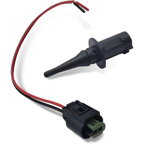 Outdoor Temperature Sensor, Real-time Monitoring of Ambient Temperature Sensor and Harness Plug, OEM #0075421318 0005428418 5S11829 Part, Compatible with Mercedes-Benz (Black)
