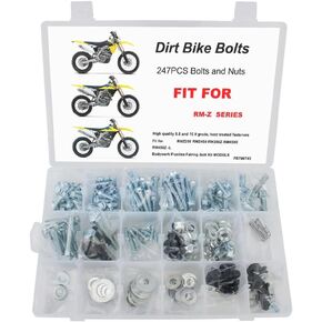 Xitomer 247 PCS Plastics Engine Body Frame Exhaust Bolts Kit Fit for RM60 65 80 85 100 125 250 / RMZ250 450 / RM250Z / RM450X / RM450Z -L,Motorcycle Bolts Kit
