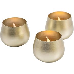Fun Express Gold Metal Votive Candle Holders - Candle Holders for Table Centerpieces - Halloween, Christmas & Thanksgiving Decorations Indoor - 12 Pieces