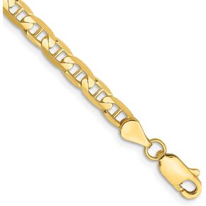 Avariah Solid 14K Yellow Gold 3.75mm Concave Anchor with Lobster Lock Chain -8.0" 9.0" 10.0"