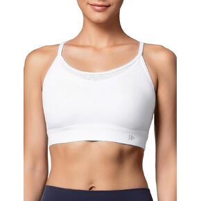 Yvette Women's Lightweight Sports Bra 3D Fixed Cup - Mesh Yoga Workout Top with Spaghetti Strap