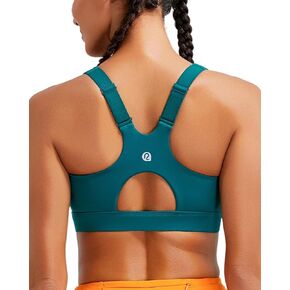 RUNNING GIRL Sports Bra for Women High Support,Adjustable Straps High Impact Sports Bras with Sewn in Pads
