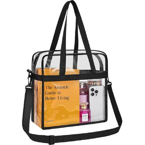 Clear Bag for Stadium Events—Clear Bag Tote Bag with Adjustable Straps for Work Travel Concerts