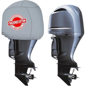 Outboard Motor Cover for Yamaha 4.2L F150 F175 F200 Offshore,600D Heavy-Duty Waterproof Boat Engine Cover, Fade-Resistant Oxford Fabric,2X PU Coating & Cotton Lined Protection