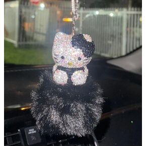 Ultra Bling Luxury Kitty Rearview Decor Car (Pink)