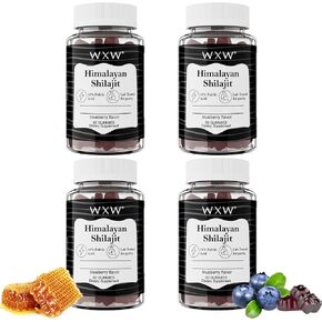 WXW Shilajit Gummies Pure Himalayan Organic Manuka Honey MGO +263 High Potency for Men & Women 85+ Trace Minerals 75% Fulsive Acid Lab Tested 120 Gummies