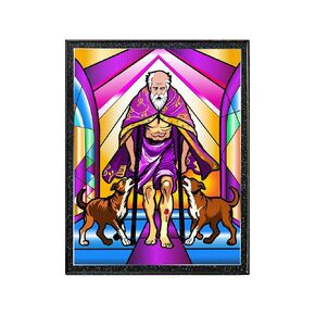 Imagen de San Lazaro con Marco (Viejo San Lazaro,Babalu Aye en Cuba) .Framed 5x7 Artwork of Saint St.Lazarus ready to decor your home