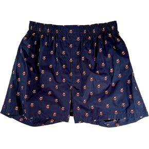 BROOK BROTHERS UNDERWEAR MEN'S CHRISTMAS HOLIDAY LIMITED EDITION WOVEN BOXERS (LARGE, SANTA CLAUS NAVY)