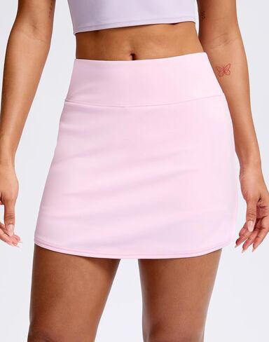 Santiny Skorts للنساء اللواتي يعانين من تنانير غولف عالية الخصر مع شورتات تنورة تنس رياضية خطية لالتقاط كرة للمخلل غير الرسمي in Saudi Arabia