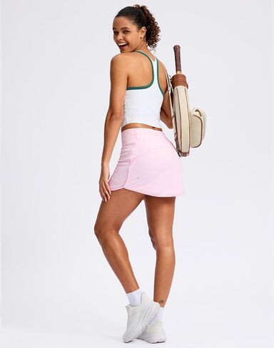 Santiny Skorts للنساء اللواتي يعانين من تنانير غولف عالية الخصر مع شورتات تنورة تنس رياضية خطية لالتقاط كرة للمخلل غير الرسمي in Saudi Arabia