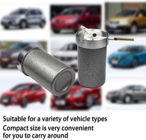 Aluminum Car Ashtray Smellproof for Cup Holder,Portable Auto Ashtray Smokeless Car Accessories for Home Office (Black) in Saudi Arabia