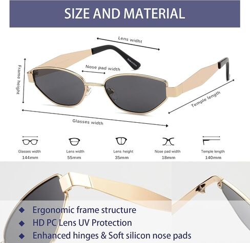 Retro Cat Eye Sunglasses for Women, Trendy 2025 Women's Shades, Fashion Cateye Sun Glasses UV Protection VF2249 in Saudi Arabia