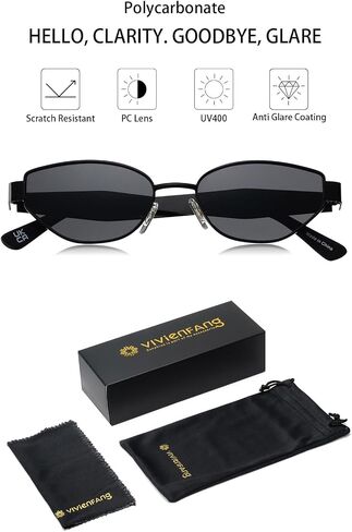 Retro Cat Eye Sunglasses for Women, Trendy 2025 Women's Shades, Fashion Cateye Sun Glasses UV Protection VF2249 in Saudi Arabia