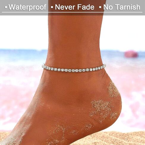 Ankle Bracelets for Women,18K Gold Plated Anklet for Women Cute Gold Anklets for Women Waterproof Beach Jewelry in Saudi Arabia