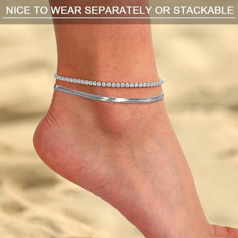 Ankle Bracelets for Women,18K Gold Plated Anklet for Women Cute Gold Anklets for Women Waterproof Beach Jewelry in Saudi Arabia