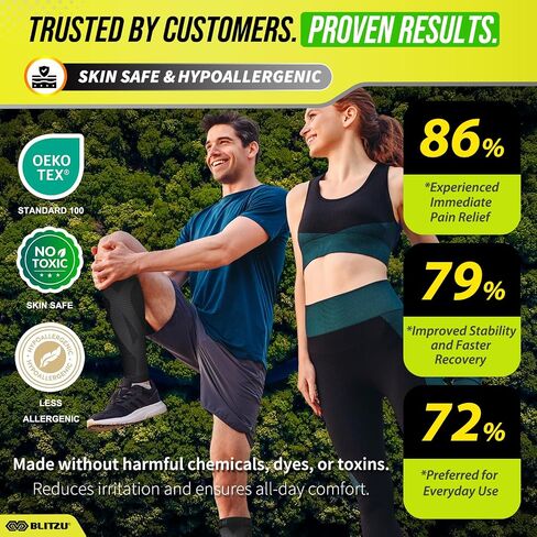 BLITZU Calf Compression Sleeves, Footless Compression Socks for Men & Women | Leg Support Brace, Shin Splint Pain Relief, Reduce Varicose Vein Swelling, Muscle Recovery, Running, Nursing, Fitness, Travel in Saudi Arabia