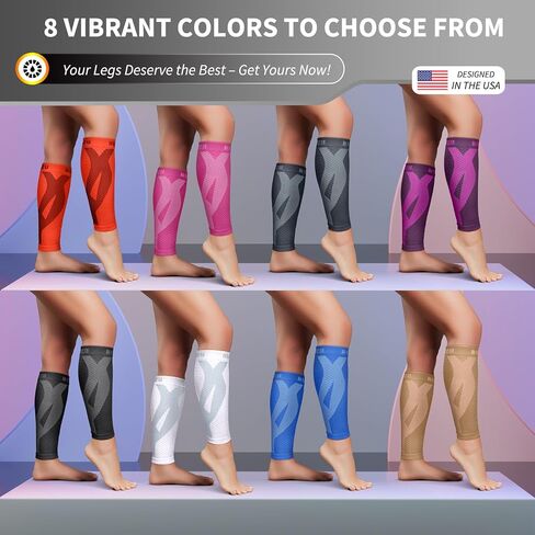 BLITZU Calf Compression Sleeves, Footless Compression Socks for Men & Women | Leg Support Brace, Shin Splint Pain Relief, Reduce Varicose Vein Swelling, Muscle Recovery, Running, Nursing, Fitness, Travel in Saudi Arabia