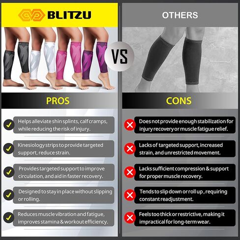 Calf Compression Sleeves for Men Women. Footless Compression Socks Without Feet . Shin Splints, Varicose Vein Treatment for Legs & Pain Relief. Calf Braces, Splints & Supports. Best Wide leg compression sleeve for Running Nurse Pregnant Pregnancy in Kuwait