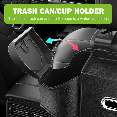 Multifunctional Car Seat Back Organizer with 2 Cup Holders, Spacious Storage for Tissues, Keys, Umbrellas, Bags & Glasses, Built in Waste Bin, Universal Hanging Storage Box for Cars, SUVs (Orange) in Saudi Arabia