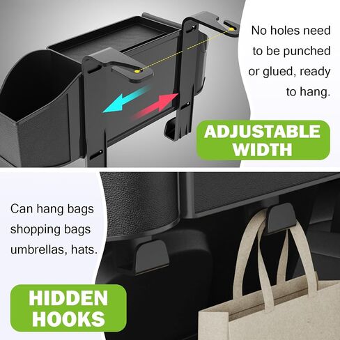 Multifunctional Car Seat Back Organizer with 2 Cup Holders, Spacious Storage for Tissues, Keys, Umbrellas, Bags & Glasses, Built in Waste Bin, Universal Hanging Storage Box for Cars, SUVs (Orange) in Saudi Arabia