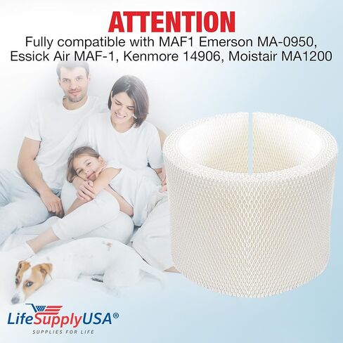 LifeSupplyUSA Humidifier Filter Replacement Compatible with MAF1 Emerson MA-0950, Essick Air MAF-1, Kenmore 14906, Moistair MA1200 & Many Other Models in Kuwait
