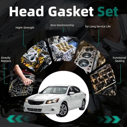 مجموعة حشية رأس المحرك MLS (مع البراغي) + مجموعة حزام التوقيت (مع مضخة المياه) لـ Honda Accord Odyssey Crosstour Pilot Ridgeline 2008-2017 ، لـ Acura RDX TL 2009-2015 ، 3.5L V6 ، HS26509PT ، 19200-RDV-J01 in Kuwait