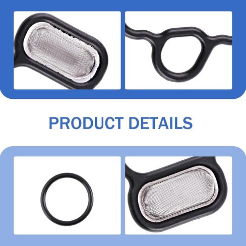 3 PCS Head Gasket Oil Filter Adapter Gasket Kit, 15825-P8A-A01 36172-P8A-A01 91319-PR3-000 Oil Filter Housing Gasket, Compatible with Hon-da Accord Odyssey Pilot, A-cura CL MDX RDX RL (Black) in Kuwait