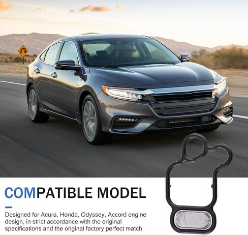 3 PCS Head Gasket Oil Filter Adapter Gasket Kit, 15825-P8A-A01 36172-P8A-A01 91319-PR3-000 Oil Filter Housing Gasket, Compatible with Hon-da Accord Odyssey Pilot, A-cura CL MDX RDX RL (Black) in Kuwait