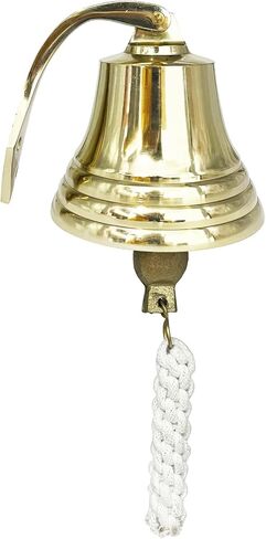 Hanging Bell | Hanging Bell for Door, Reception, School, Outdoor, Indoor, Dinner & Chruch | Heavy Aluminum | Nautical Ship Bells (Gold, 4 Inch) in Saudi Arabia