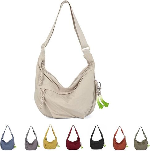 Nylon Hobo Crescent Crossbody Bag for Women,Dumpling Bag Moon Shoulder Bag in Saudi Arabia