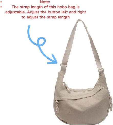 Nylon Hobo Crescent Crossbody Bag for Women,Dumpling Bag Moon Shoulder Bag in Saudi Arabia